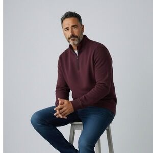 Marc Anthony Shirt‎ Mens XXL Slim Fit Knit 1/4 Zip Casual Long Sleeve Cozycore